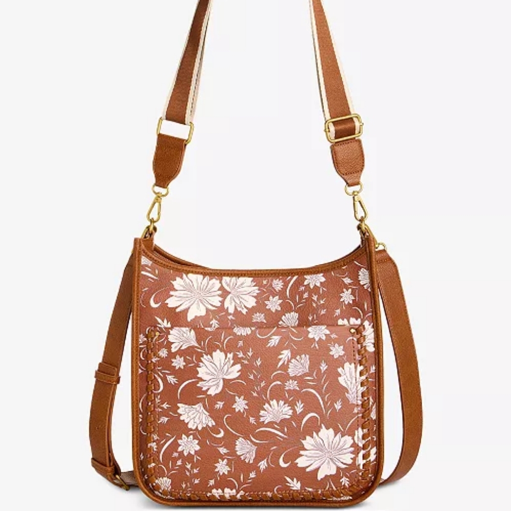 Style & Co. Brown Floral Crossbody Bag